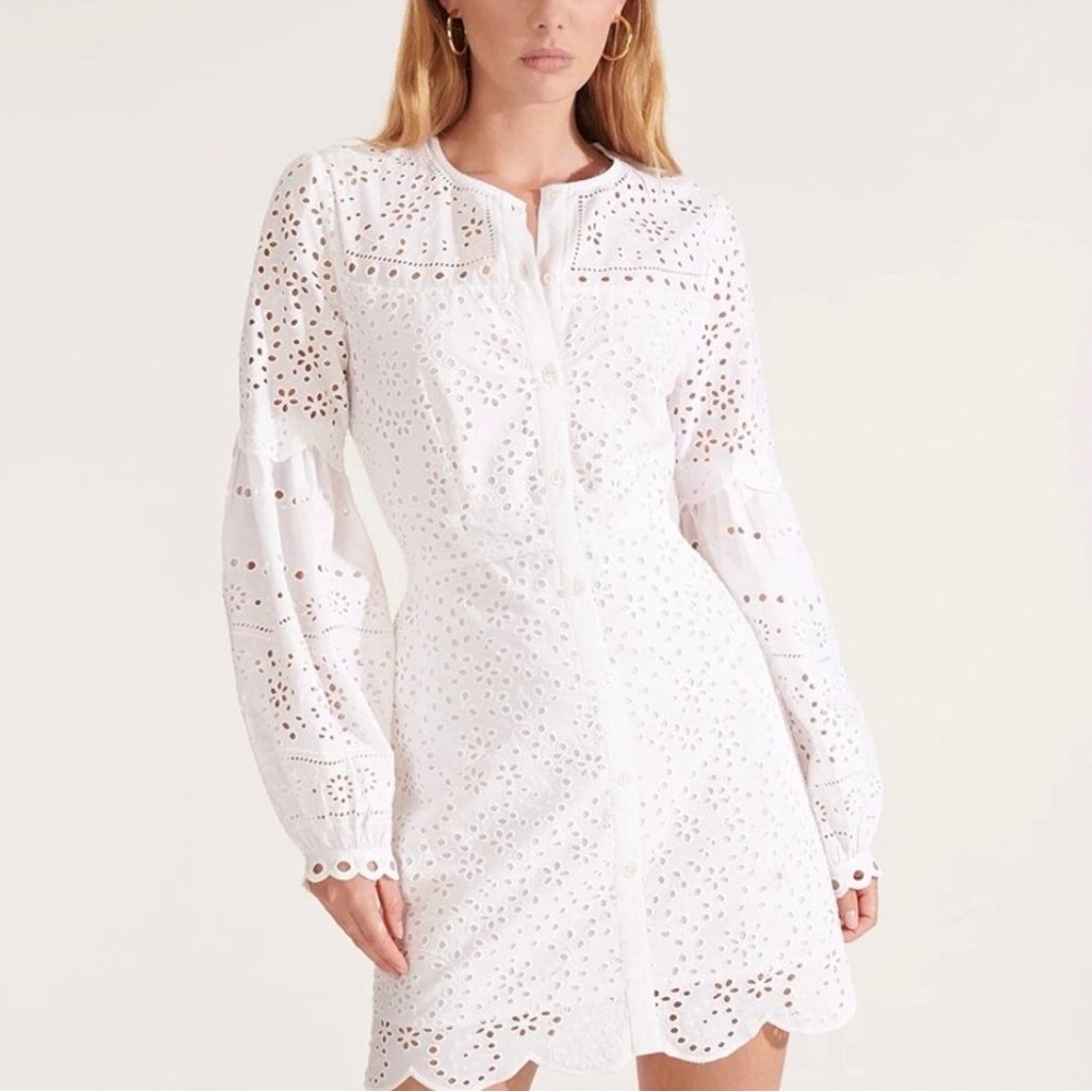 Veronica Beard White Eyelet Dress Size 8 - Picture 1 of 5